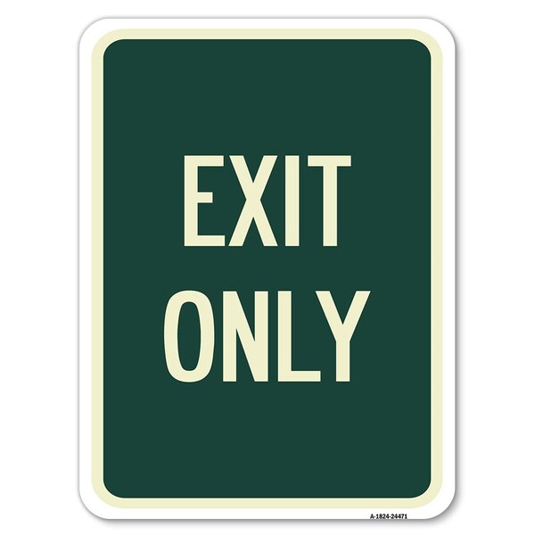 Exit Only Heavy-Gauge Aluminum Rust Proof Parking Sign, 24" L, 18" H, A-1824-24471